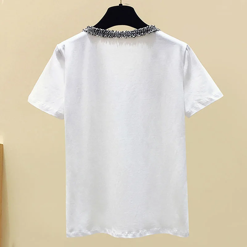 

Womens Tops and Blouses Ladies Tops 2020 Korean Top Chiffon Short Spliced Solid V-Neck Korean Fashion Clothing Black Blusas 0617