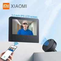 xiaomi smart doorbell lcd screen hd night vision 161%c2%b0 wide angle video intercom wireless call door peephole mi home app 5 0 inch