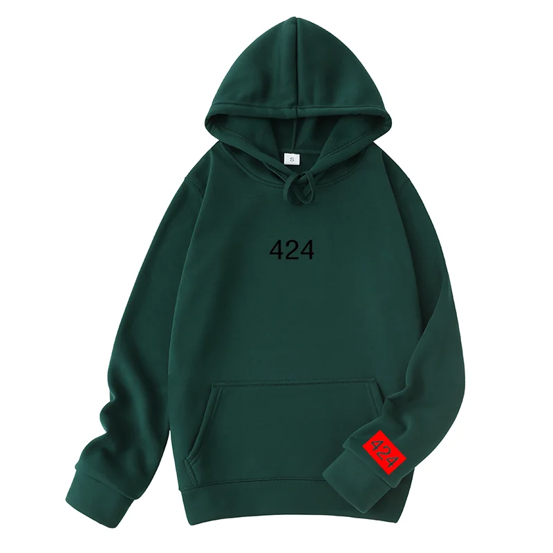 

Warm polar fleece hoodie men's sweatshirt 2021 new spring and autumn solid color printing letters hip-hop streetwear hoodie men'