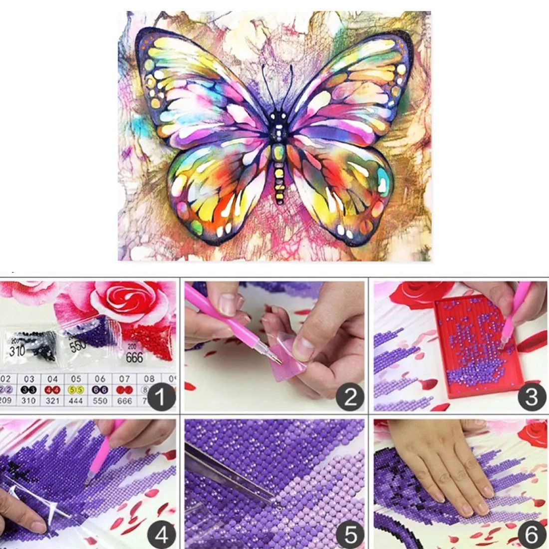 

Diamond Painting Butterfly Rose Flower Fruit Strawberry Diamond Mosaic Animal Cross Stitch Handmade Rhinestones Gift Home Decor