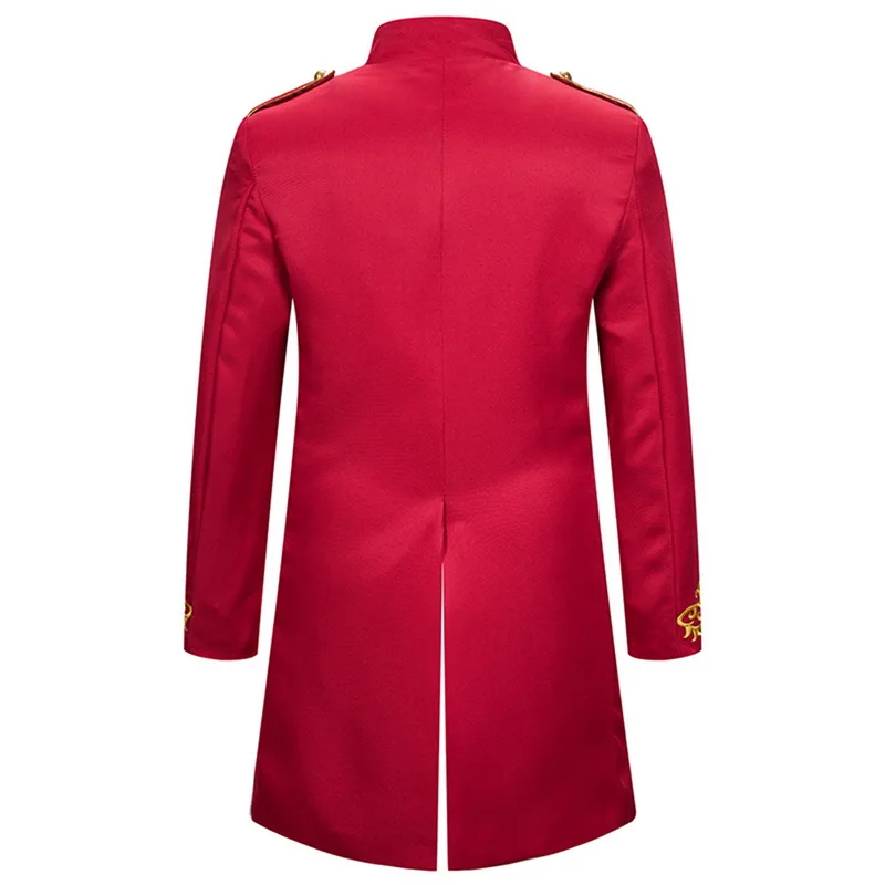 CYSINCOS Men Military Stars Trench Coat Frock Outwear Vintage Overcoat Medieval Renaissance Jacket Cosplay Costume | Мужская одежда