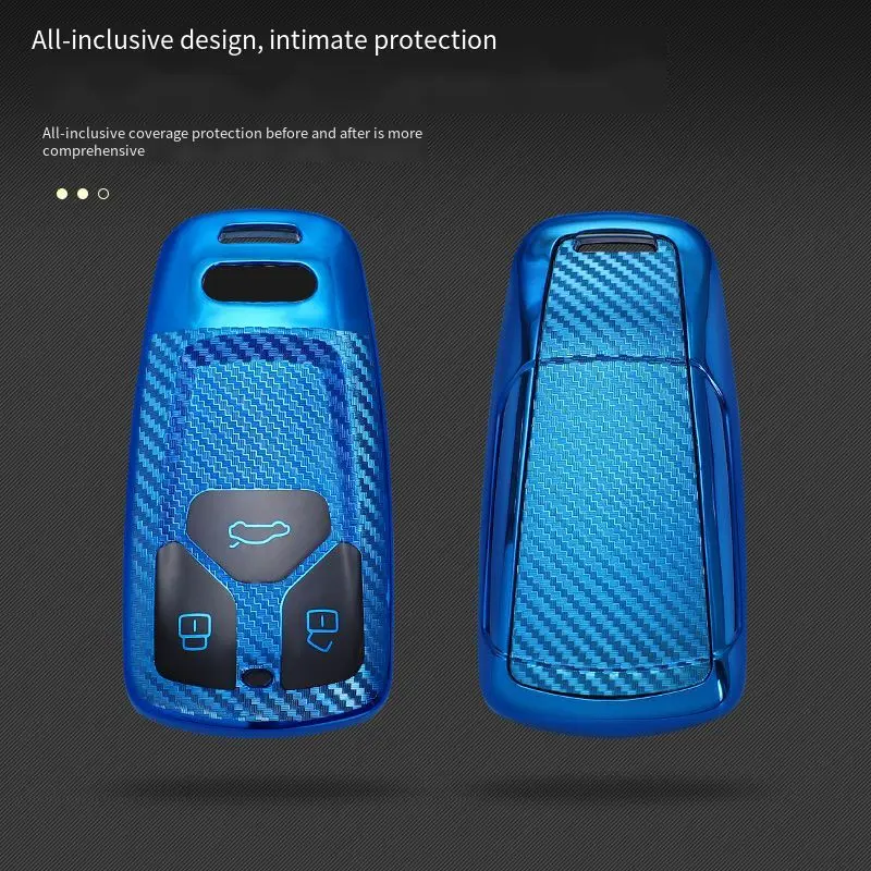

Soft Carbon Fiber TPU Car Key Cover Case Shell for Audi A4 B9 Q5 Q7 TT TTS 8S 2016 2017 Ccar Smart Remote Styling Accessories