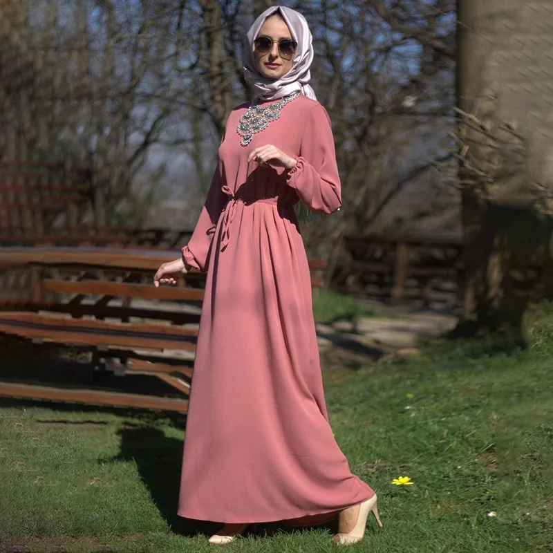 Винтажное мусульманское платье для женщин облегающие макси платья хиджаб с