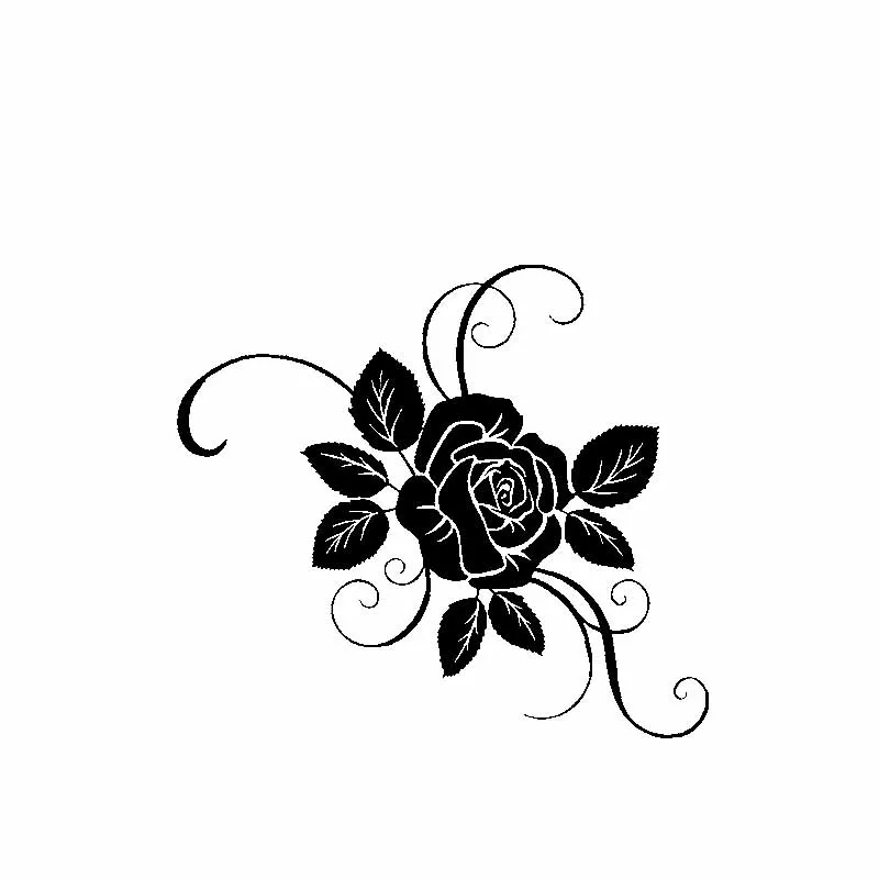 

16.2CM*14.4CM Originality Car Sticker Vinyl Decal Rose Gorgeous Ornamentation Black/Silver C23-0438