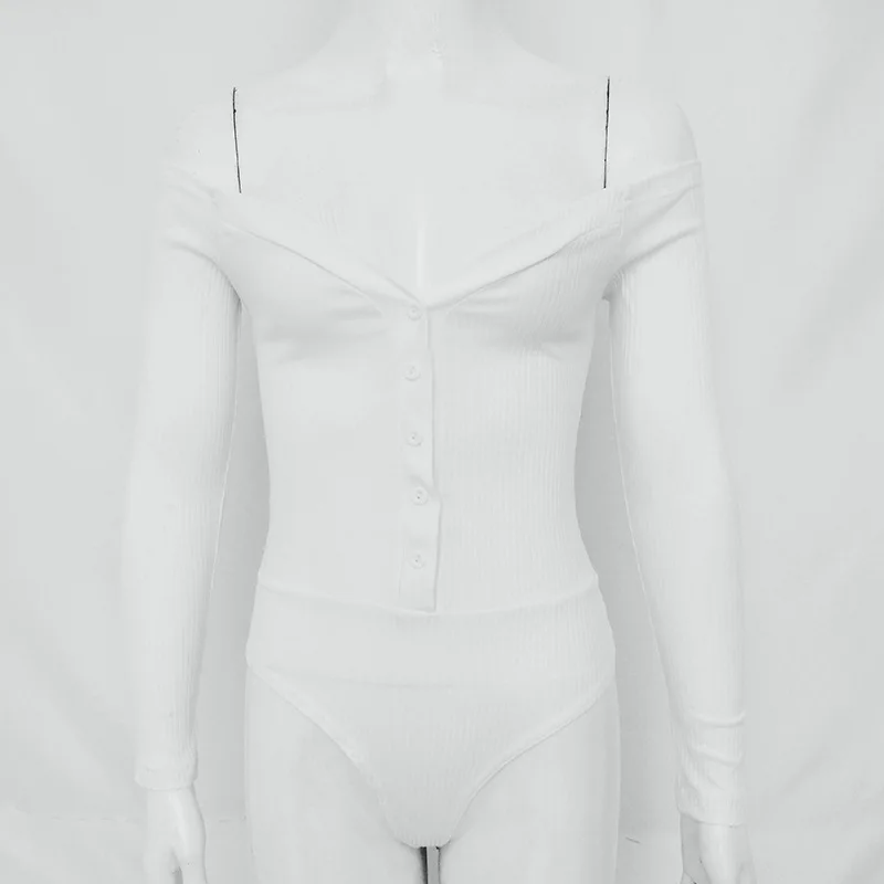 

V-Neck long sleeve button one piece casual pants