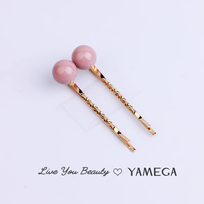YAMEGA, 2 шт./партия, новинка, корейский жемчуг, заколка для волос, металлические золотистые шпильки для волос, простой головной убор, украшения для волос, аксессуары-заколки для волос для женщин