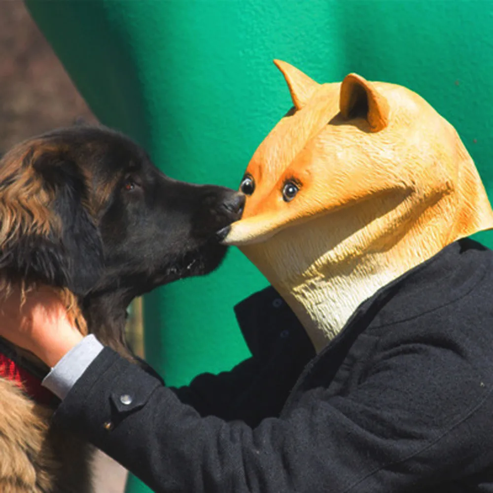 Костюм реквизит 2019 Хэллоуин вечерние латексные маски для собак Банни хакер|Маски