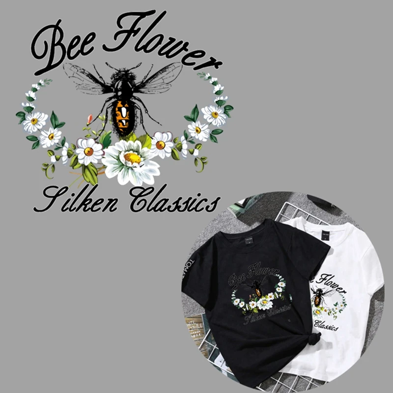 Цветочные пчелы сделай сам теплопередающие патчи с надписью термоклейкие для