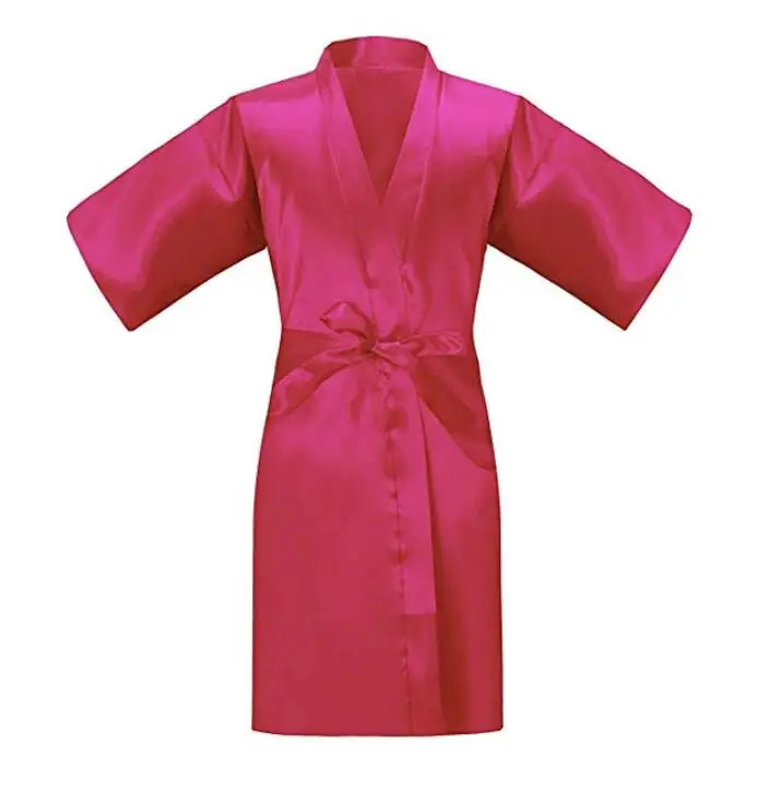 Простые короткие халаты сексуальный женский халат невесты/невесты атласные