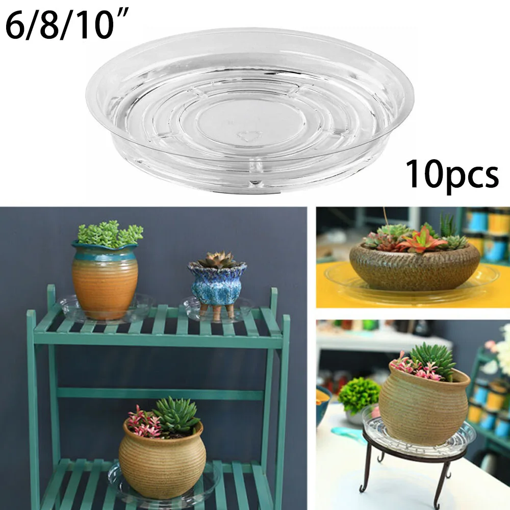 

10pcs Flower pot mat Round Pot Base Container Transparent High quality