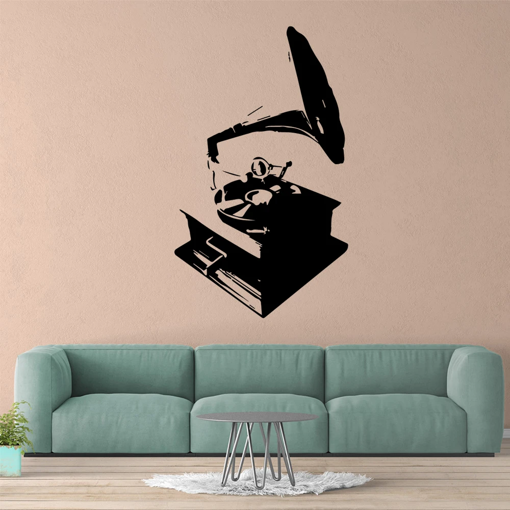 Пользовательские фонограф мультфильм настенные наклейки ПВХ росписи Искусство