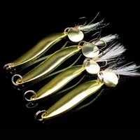 4pcs spoons hard fishing lures treble hooks salmon bass metal fishing lure baits