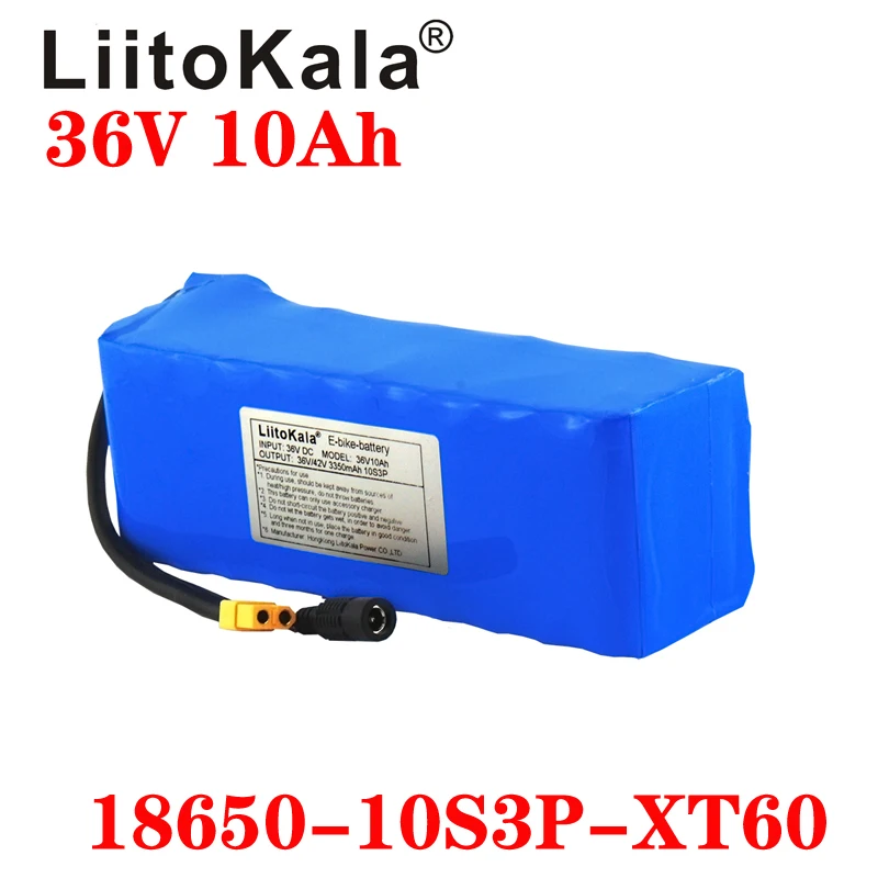 

LiitoKala 36V 10AH Electric Bike Battery Built in 20A BMS Lithium Battery Pack 36 Volt Ebike Battery XT60 plug