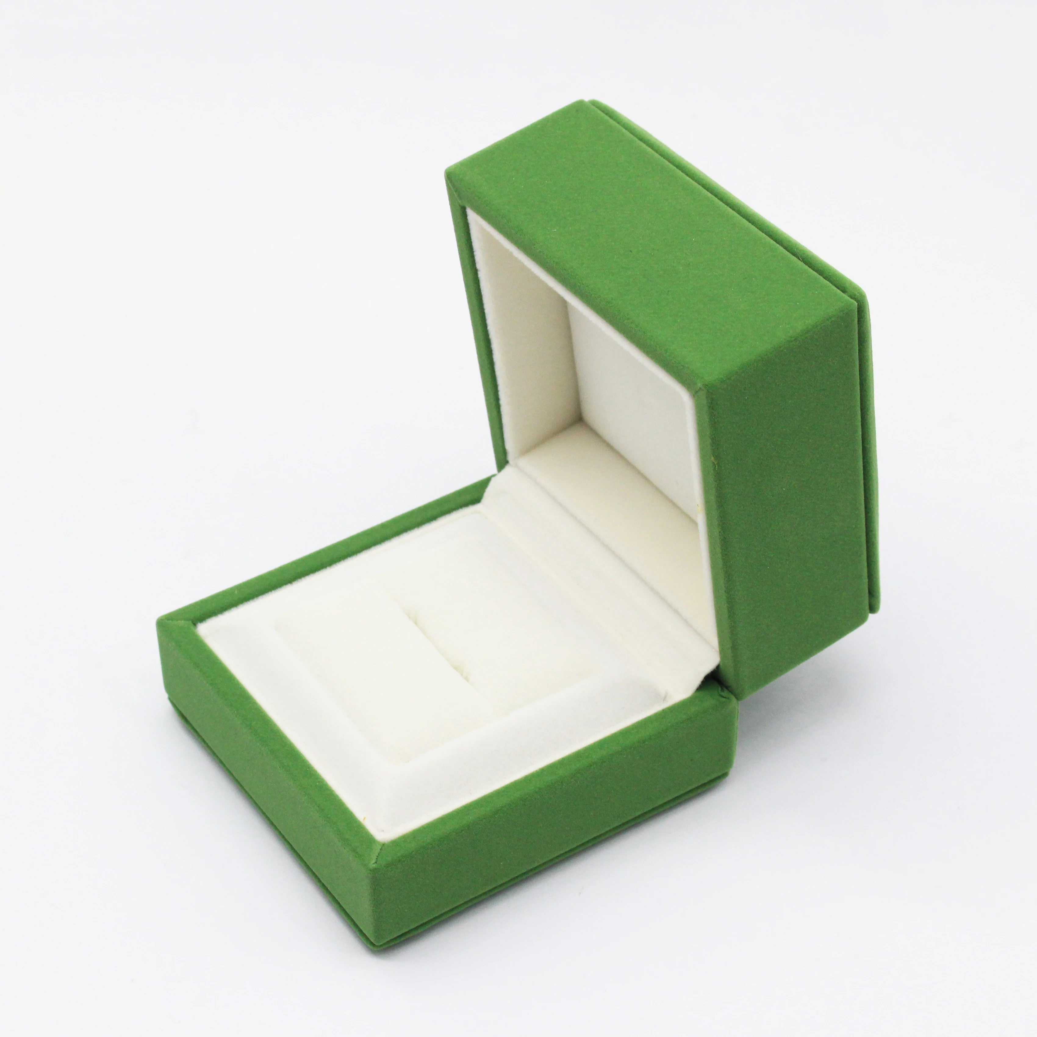 Высококачественная зеленая бархатная коробка для колец Классическая хранения