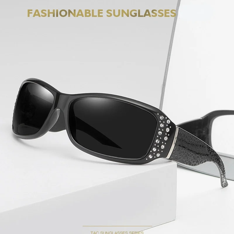 

2021 Plastic Polaroid UV400 Sunglasses Women Luxury Brand Sexy Crystal Trendy Ladies Retro Goggle Polarized Driving Shades