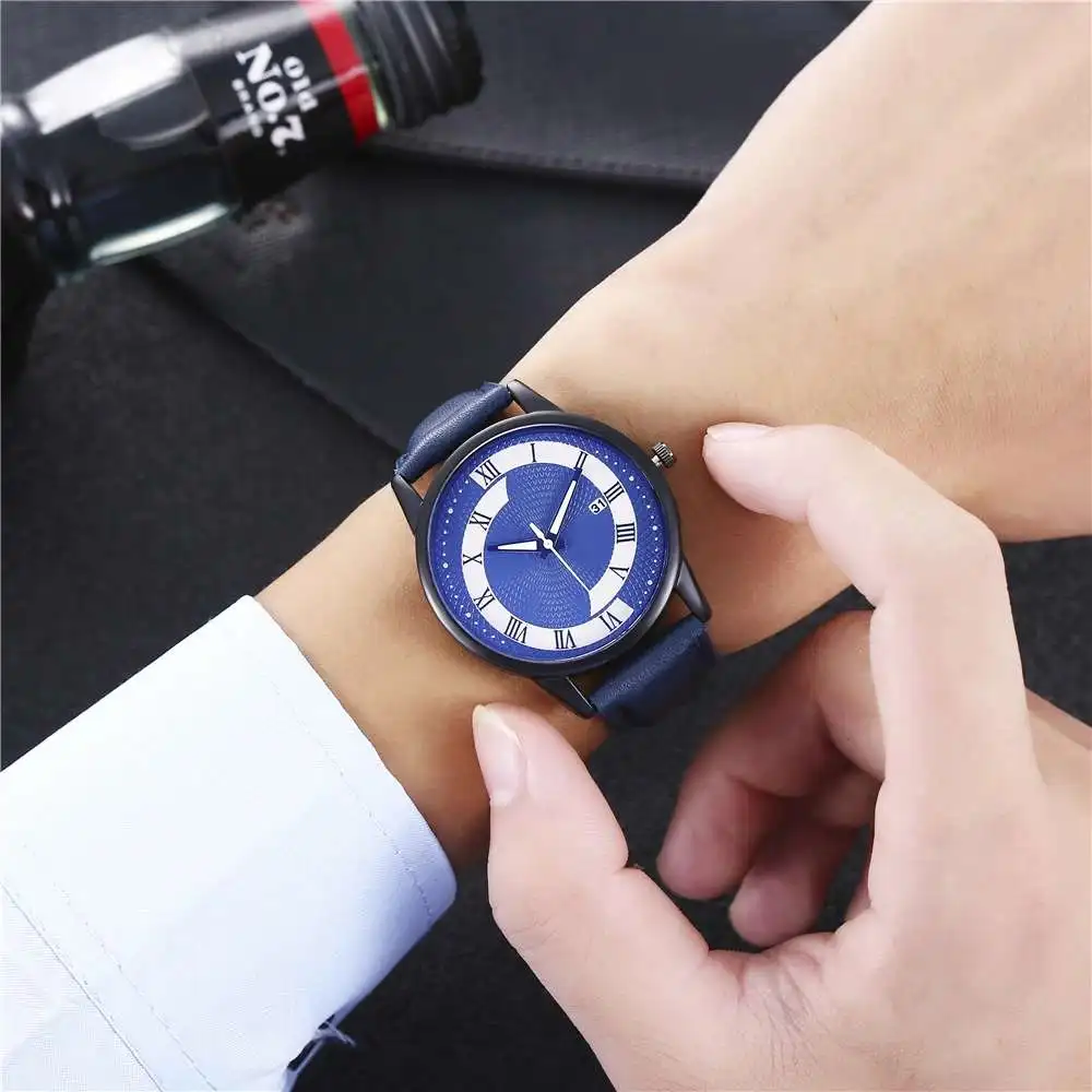 

Men's Watch Automatic Date Quartz Wristwatches Simple Leather Watch Sport Business Man Clock Top Brand Luxury reloj montre homme