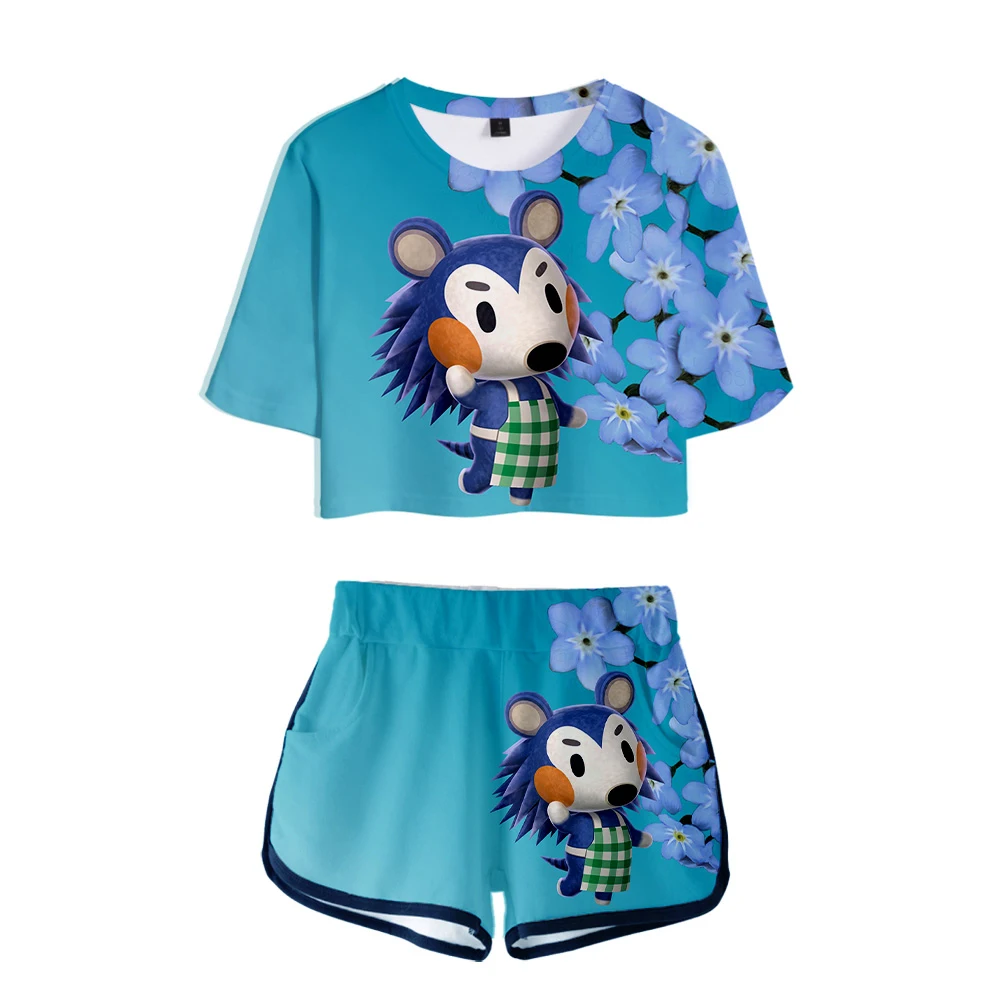 

Летние мягкие шорты и футболки с 3D-принтом животного, модные женские комплекты из двух предметов, крутой топ с принтом