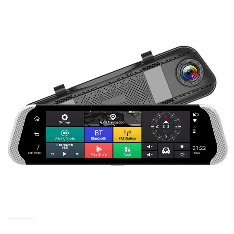 10 дюймов 3G автомобиля Зеркало заднего вида Dvr Камера Двойной объектив Android 5 1 Dash Cam