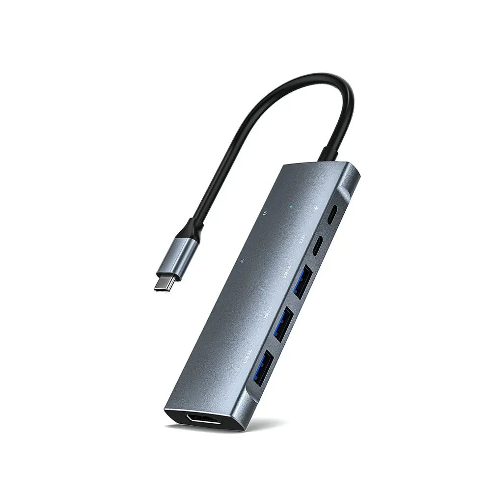 

9 в 1 адаптер концентратора 3 USB C для зарядки PD HDMI-совместимый 4K 30 Гц USB3.0 аудио концентратор TF кардридер