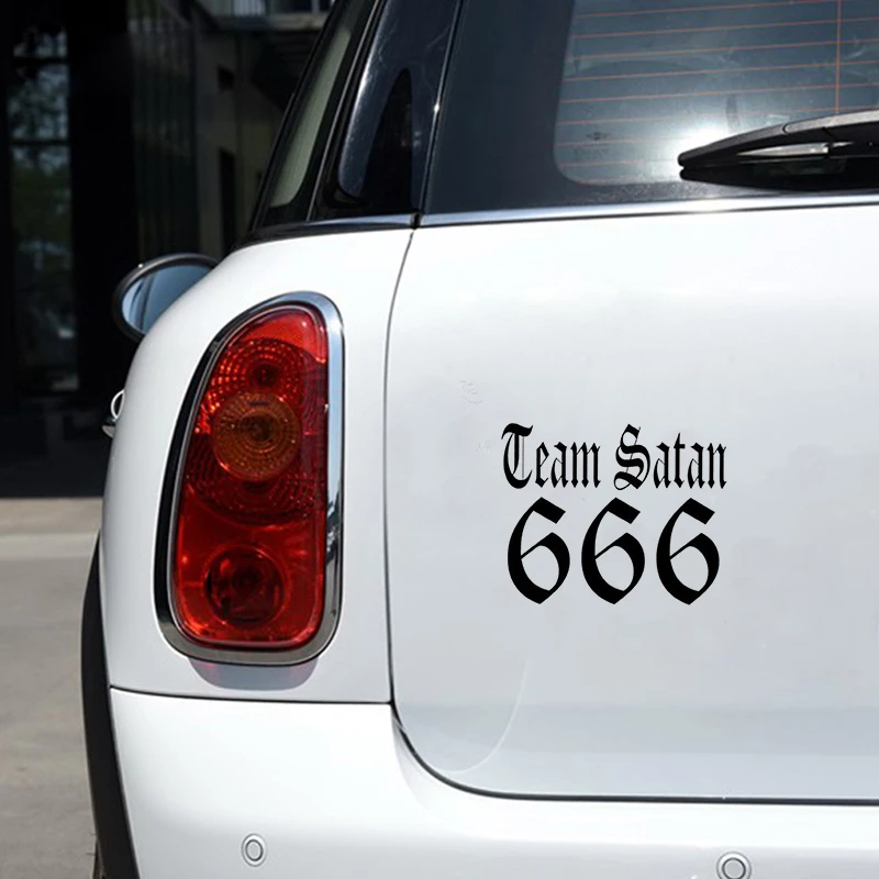

10.3*9.5cm Car Sticker 3D TEAM SATAN 666 Stickers and Decals Car Styling Funny Sticker On Cars For Ford Audi BMW