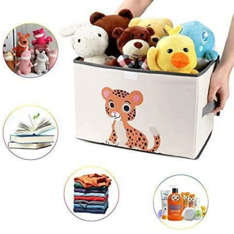 

Non Woven Folding Storage Box 14.76x9.84x9.45 Inches with Handle&Removable Cover Portable Easy to Assemble[US-Stock]
