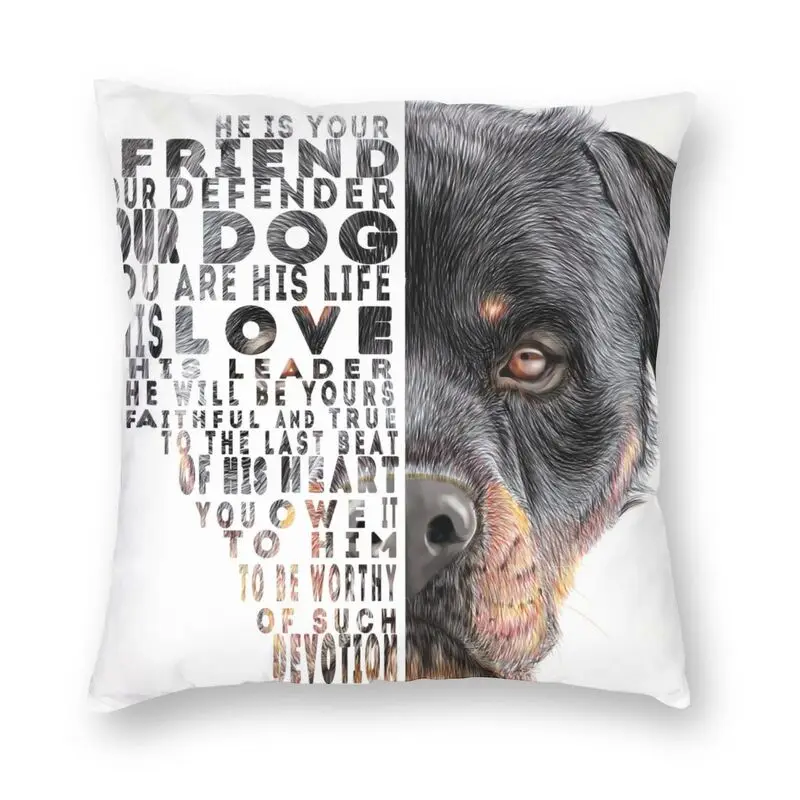 

Fashion Rottweiler Cushion Covers 40x40cm Polyester Beloved Rott Rottie Dog Throw Pillow for Car Square Pillowcase Decoration