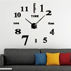 Большие настенные кварцевые часы, декоративные европейские Акриловые Настенные стикеры в современном стиле для гостиной