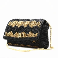 2021 summer vacation style female straw bag casual fashion woven one shoulder messenger bag fan faced straw woven bag