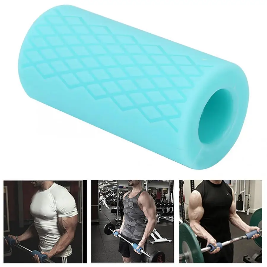 2 шт. силиконовые штанги для тяжелой атлетики синие ручки плотные спортивные