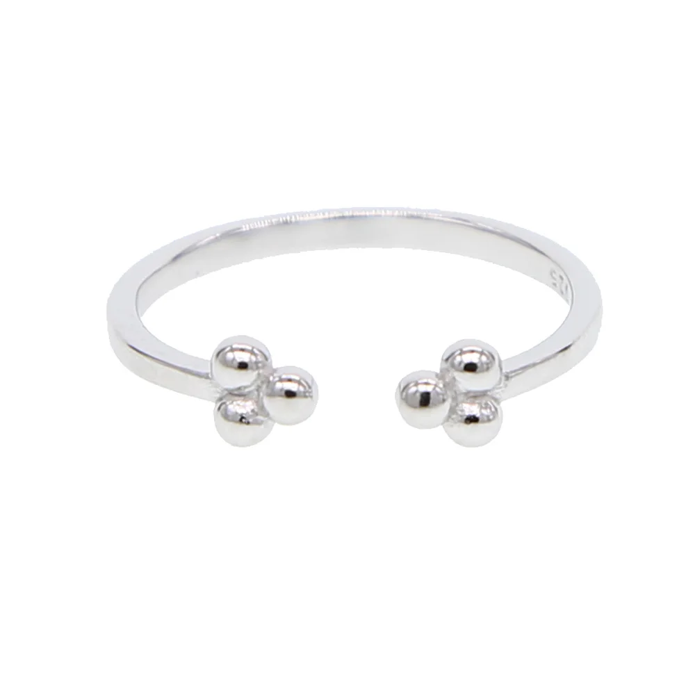 Женское Открытое кольцо из серебра 925 пробы с геометрическим рисунком | Украшения