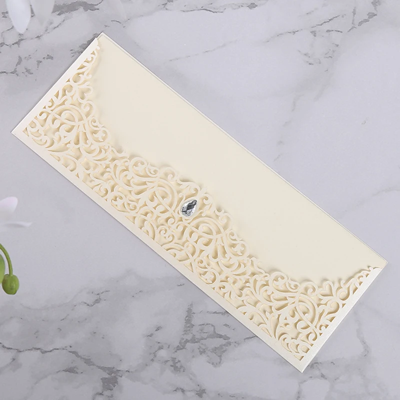 50 шт. полые розы Цветочная лазерная резка Свадебные Пригласительные Открытки