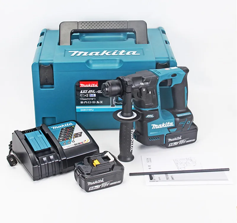 

Makita DHR171 DHR171RTJ 18 в LXT бесщеточный 17 мм SDS Plus роторный молоток 5.0A аккумулятор 2 шт.