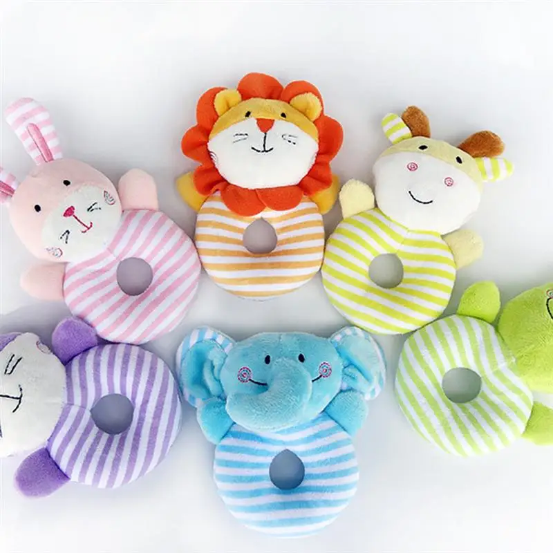 Animal Baby Soft Hand Rattle Squeaker Developmental Educational Rattles Infant Toys (Orange Lion) | Игрушки и хобби