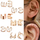 Серьги-клипсы в форме костей уха, Модные металлические сережки без проколов, индивидуальные серьги-каффы, поддельные пирсинг