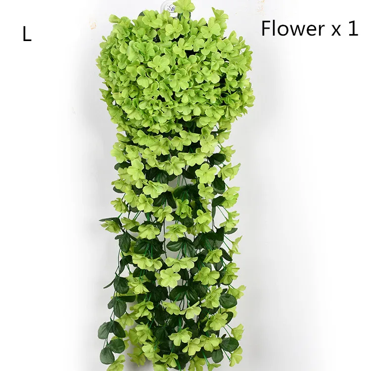 Green Красочные искусственные шелковые фиолетовые плюща Висячие Цветы для гирлянды настенные Висячие растения Свадебная вечеринка домашний сад балкон украшения - Цвет: Green