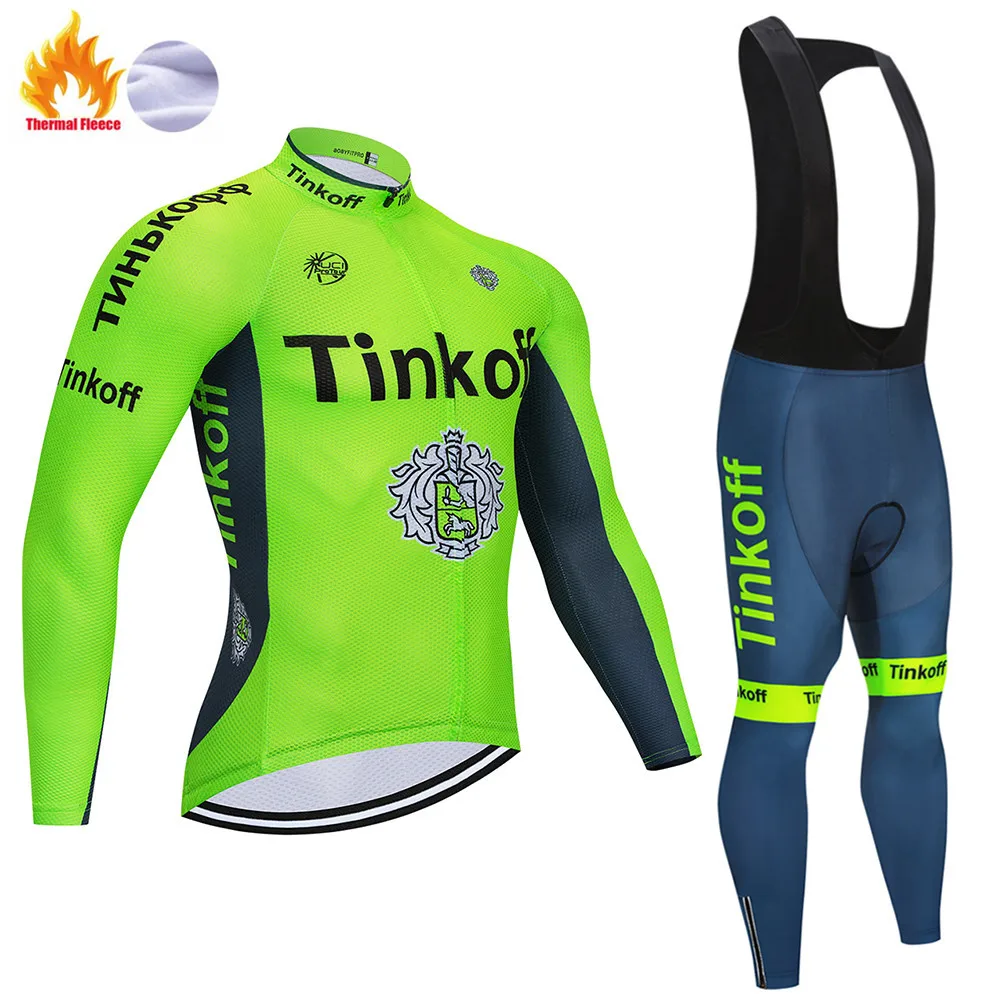Maillot Ropa Ciclismo Invierno Tinkoff зимний комплект велосипедной одежды из флиса с длинными рукавами, велосипедная одежда - Цвет: 10