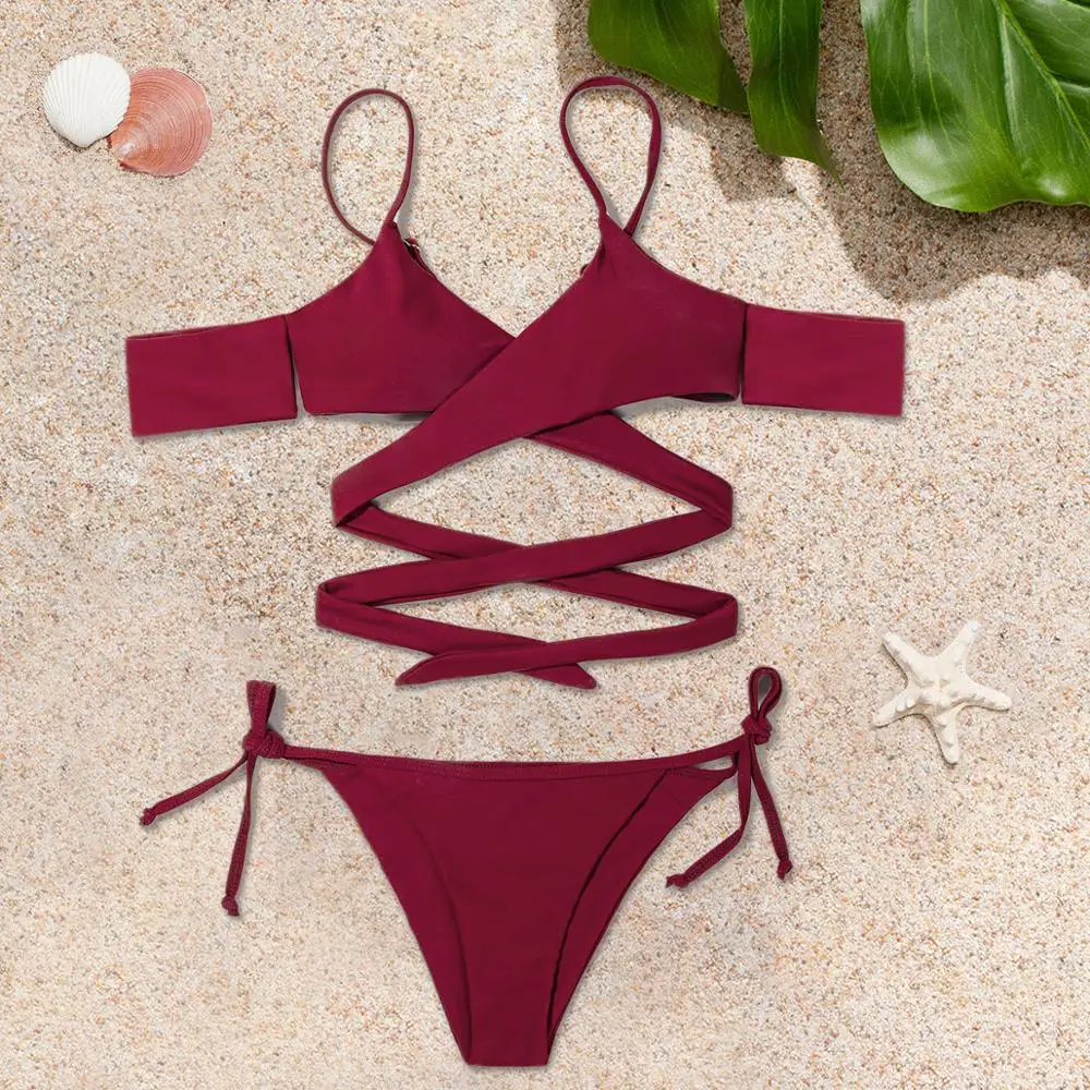 3 точечный купальник бикини Сексуальная Золотая Бархатная ткань Однотонная