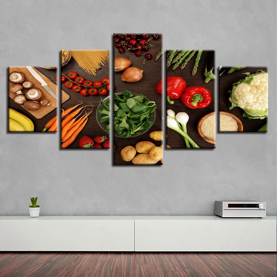 

Vegetable food painting 5 pcs set diy diamond painting full square diamond embroidery mosaic diamond painting kitchen decor