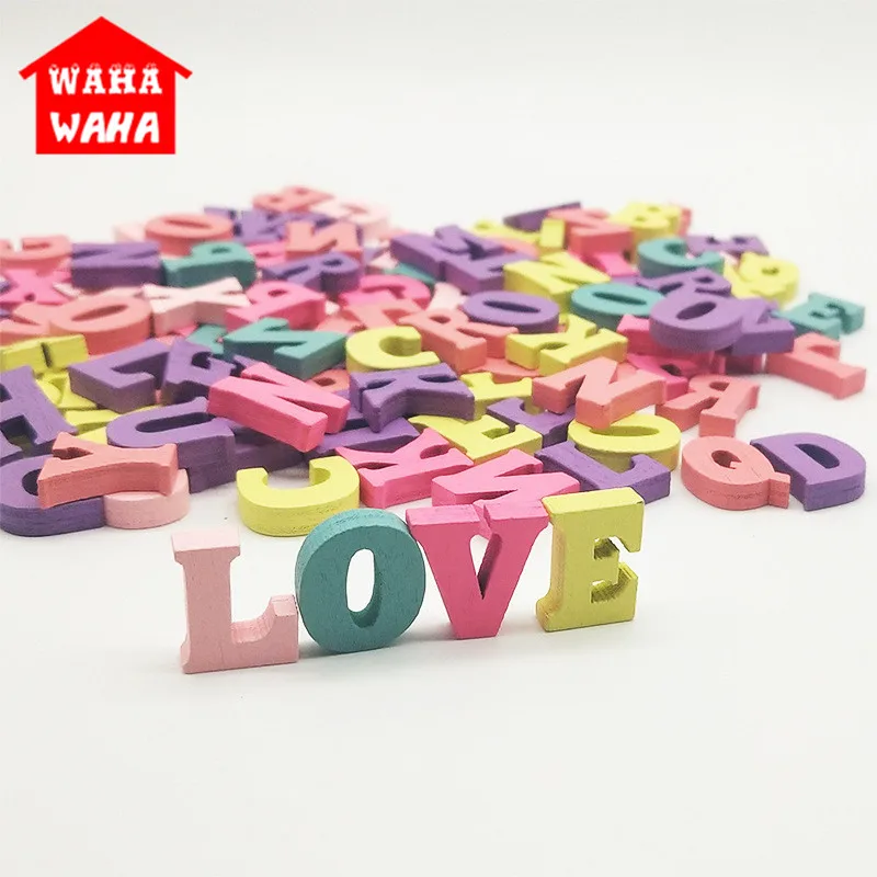 100 шт. 15 мм Смешанные Буквы Алфавита или цифры непористые деревянные карфты для