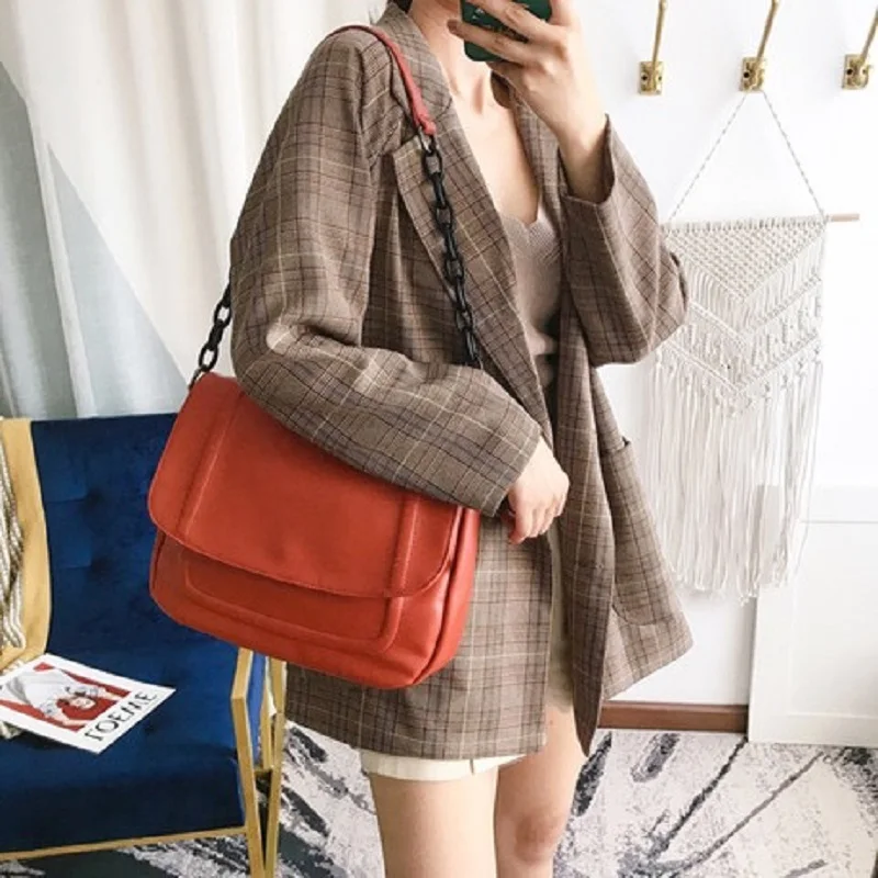 2019 Новая модная женская Большая вместительная простая сумка на плечо Женская