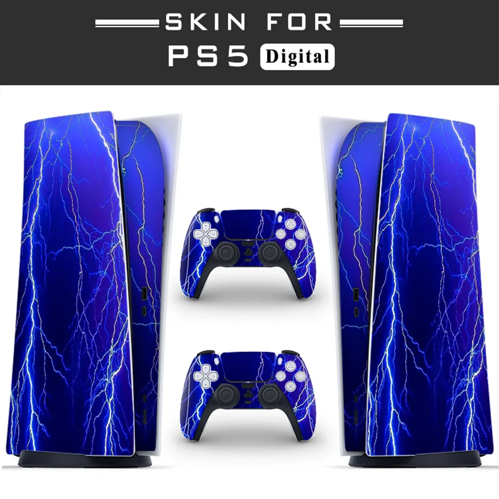 

lightning PS5 Digital Edition Skin Sticker for Playstation 5 Console & 2 Controllers Decal Vinyl Protective Skins Style 2