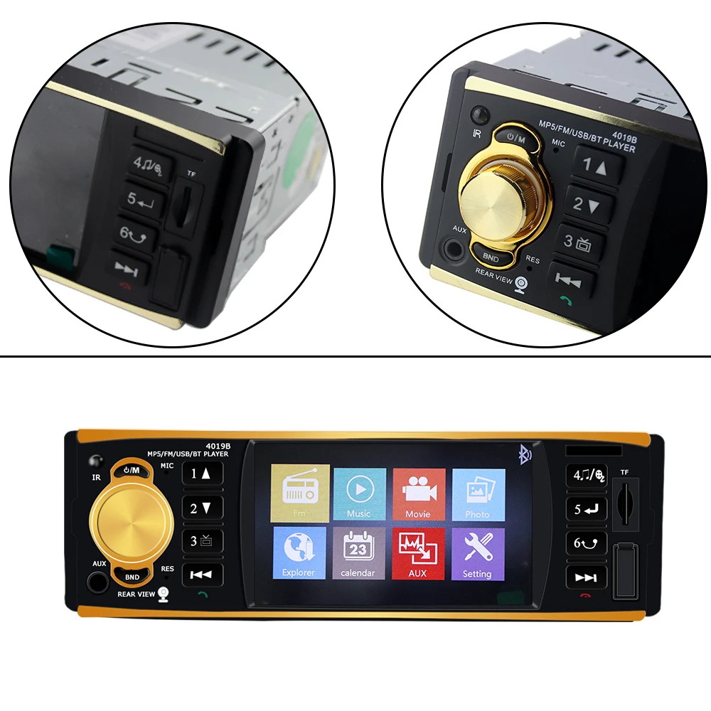 1 Din 12 в MP3 автомобильный радиоприемник проигрыватель аудио стерео USB AUX FM Станция