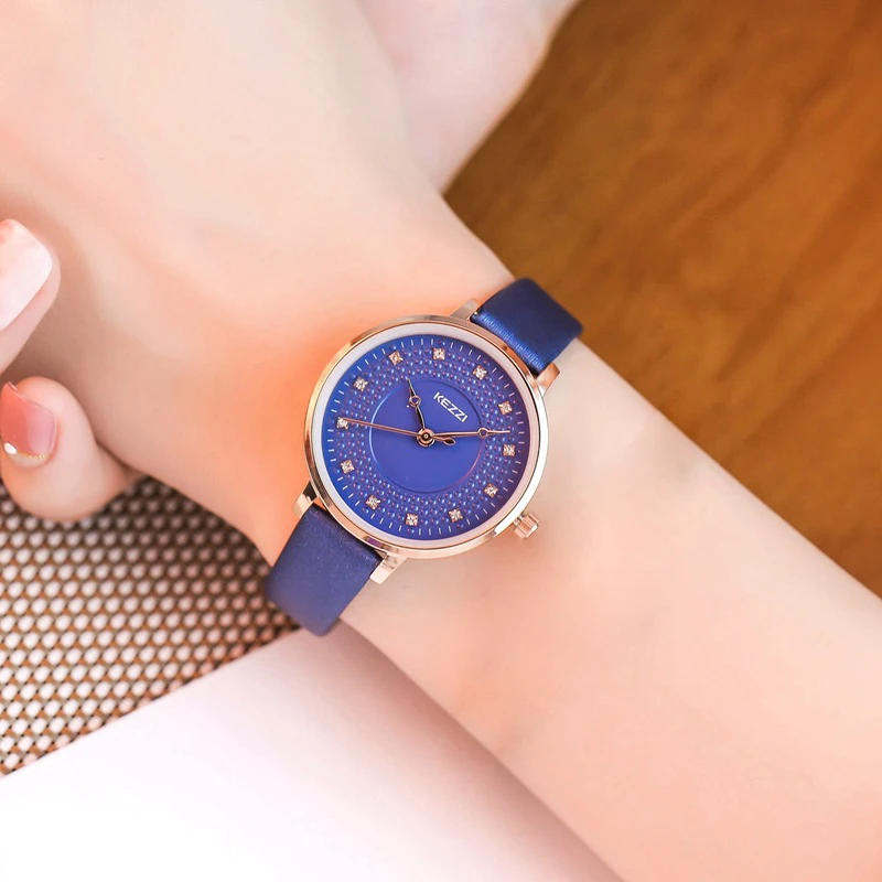 

NO.2 Women Quartz watches Fashion Luxury Life Waterproof Leather Strap Wristwatch Ladies Rhinestone Dress Watch montre femme