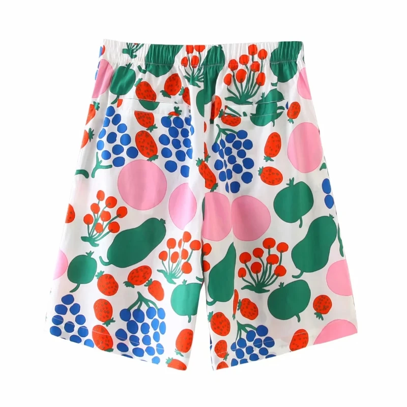Шорты женские с тропическим принтом фруктов повседневные свободные Модные
