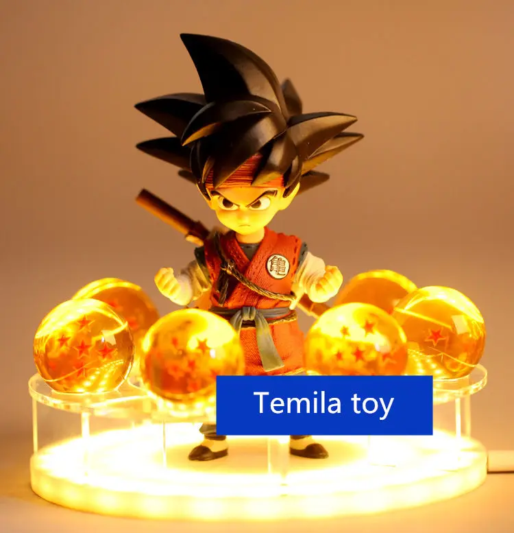 

Anime DBZ Childhood Wukong Crystal Balls base figure model Led lamp Light Power Up High quality Vegeta toy gift Home decoration