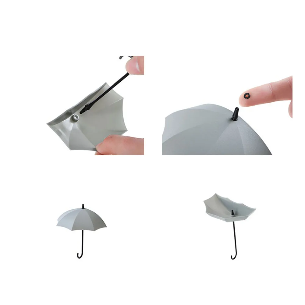 

3pcs Hook Self-adhesive Umbrella Shape Solid Color Bearing Strong and Durable Wall Hook Door Key Nail-free Frame Hook