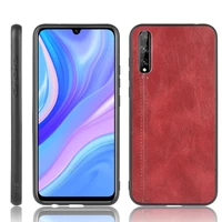 for huawei y8p case huawei y8p aqm lx10 suture calfskin soft edge pu leather hard phone cover for huawei y8 p 2020 back case