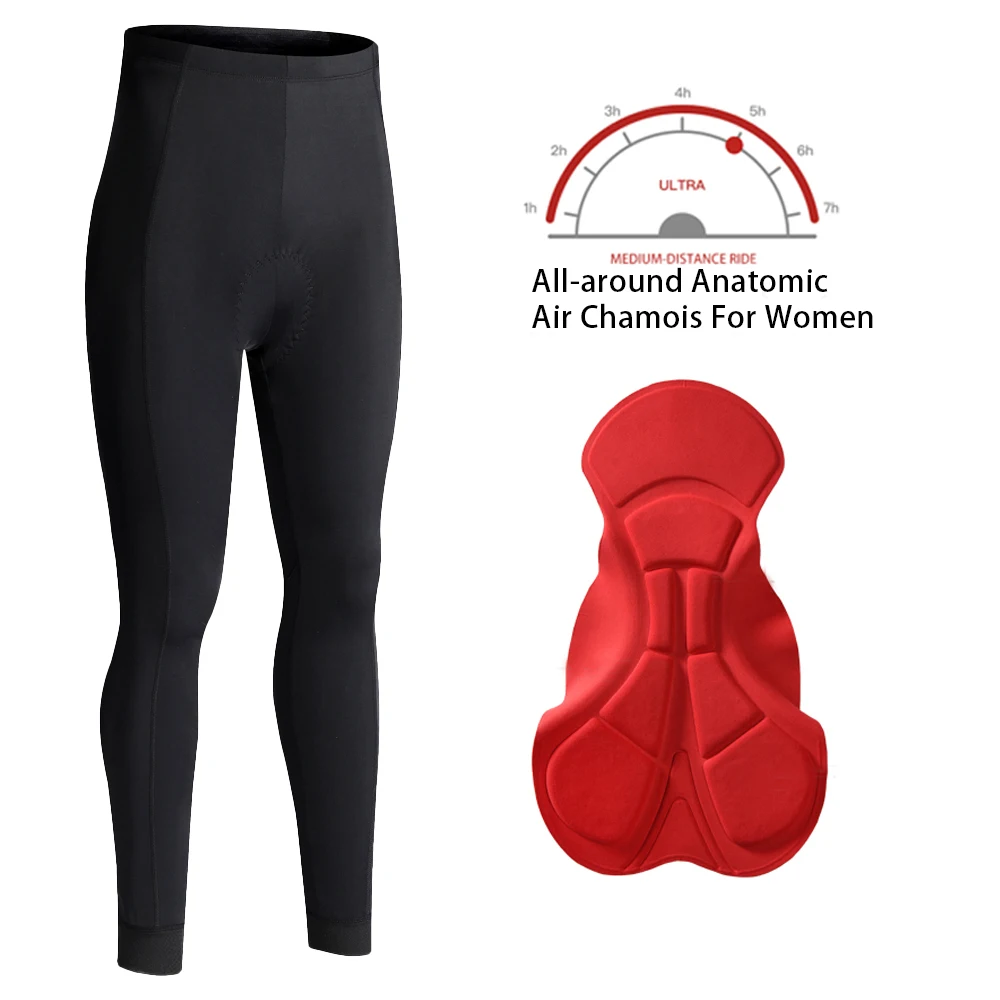 RION Women's Bicycle Sports Trousers Outdoor Cycling Pants Sponge Pad Shockproof Bike Tights Leg Zipper Reflective Quick Drying