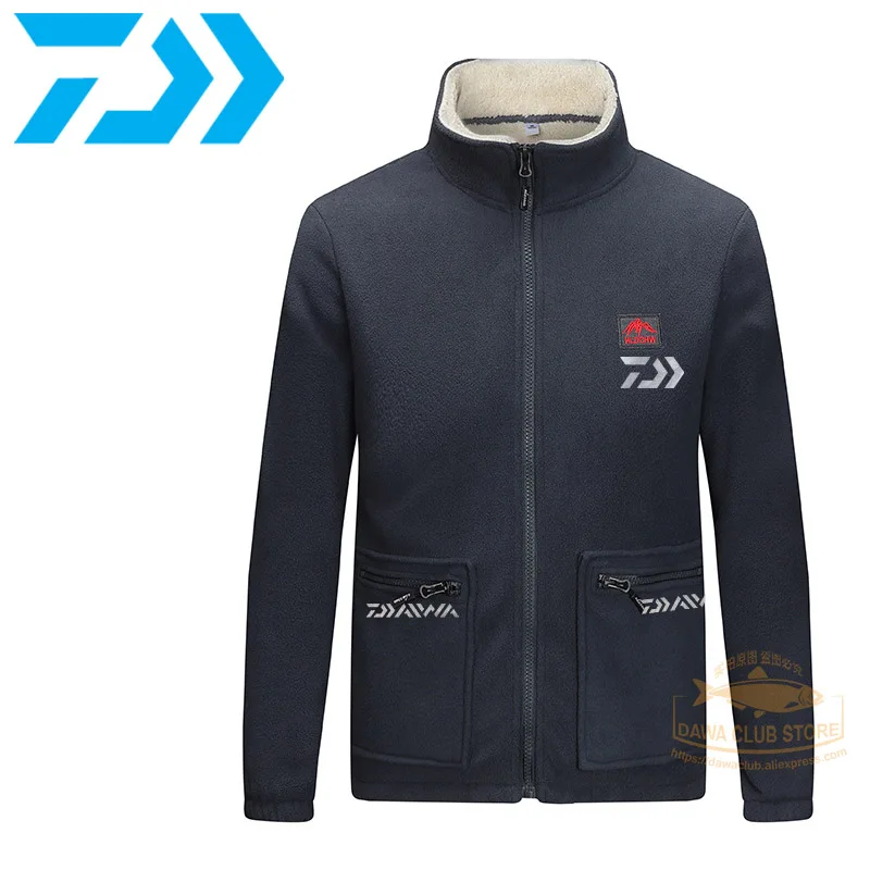 

2021 The New DAIWA Fishing Coat Outdoor Camping Plus velvet Coat Spring, autumn and winter double-sided thick sweater cardigan