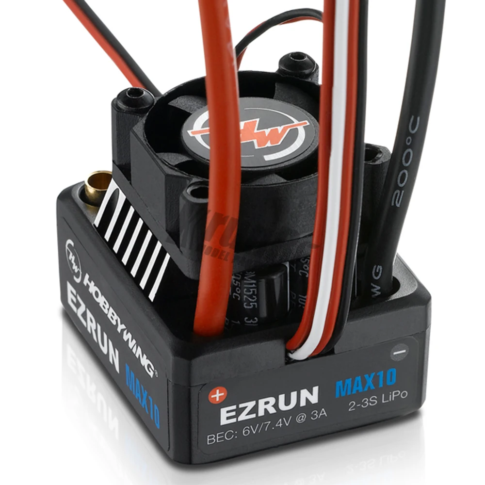 1pcs Original Hobbywing EZRUN MAX10 60A Waterproof ESC With 6V/7.4V BEC 2-3S Lipo Speed Controller Brushless ESC for 1/10 RC Car